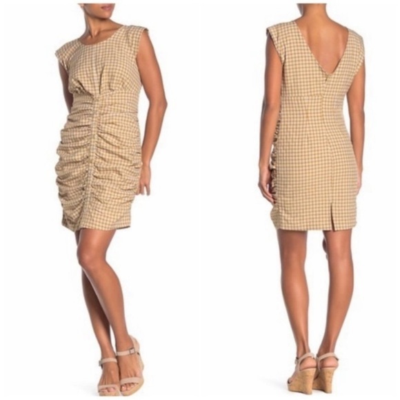 Code x Mode Dresses & Skirts - 🛍️ 2/$10 Code x Mode NWT Gingham Ruched Front Pink Dress